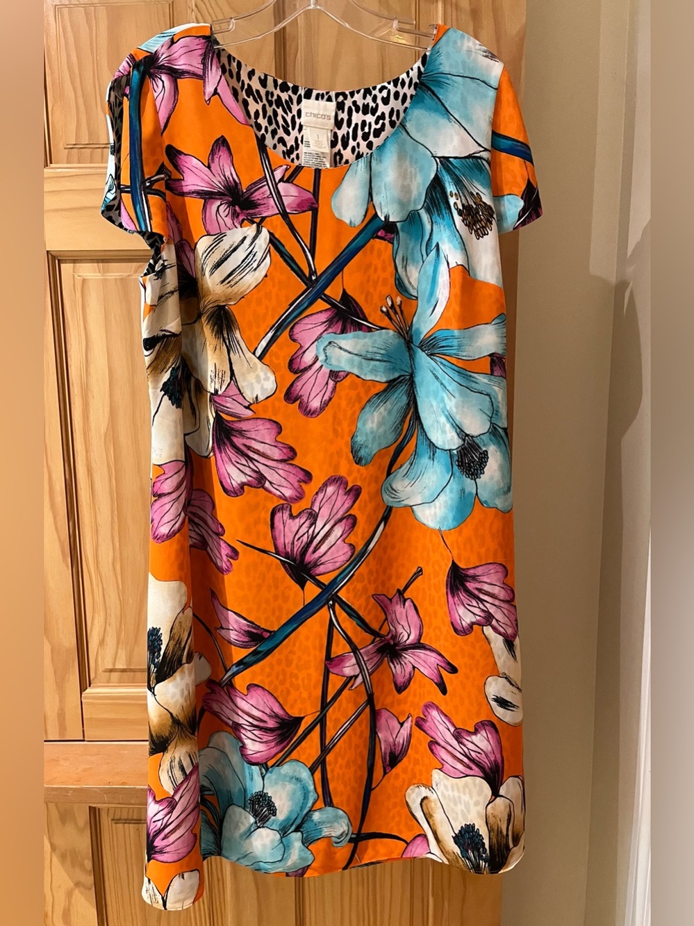CHICO’S  Reversible Floral / Leopard Dress – Size 1